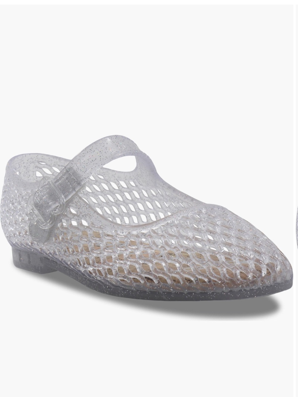 Sam Edelman Clear Glitter Jelly Mary Jane Flats for Girls 4M